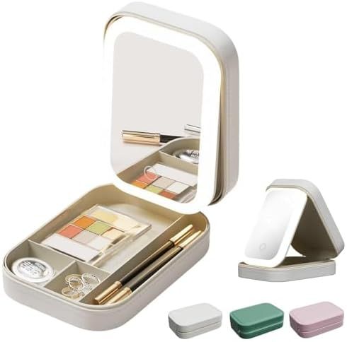 White Jewelry Box with LED Mirror
