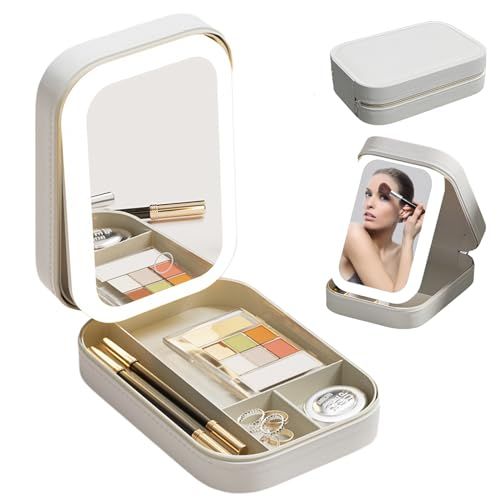 White Jewelry Box with LED Mirror