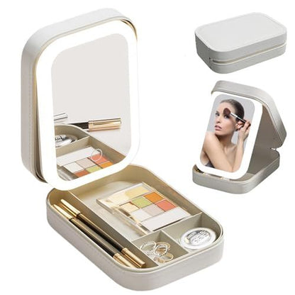 White Jewelry Box with LED Mirror